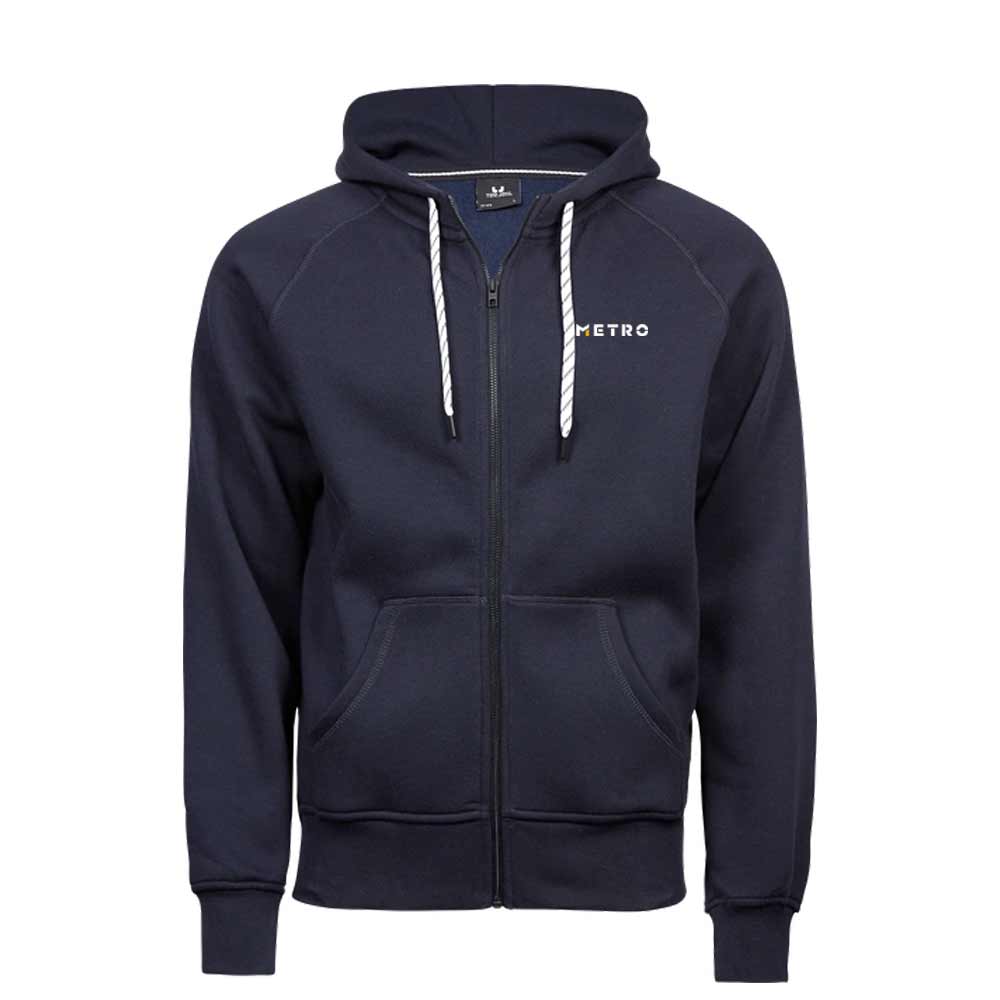 Zip-Hoodie TeeJays navy AG Druck M