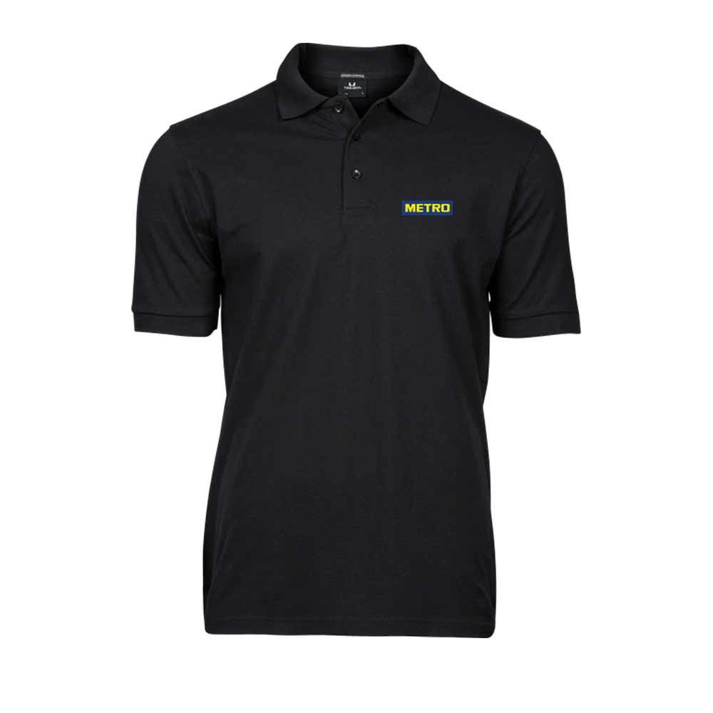 Polo-Shirt TeeJays men kurzarm schwarz METRO Stick 4XL
