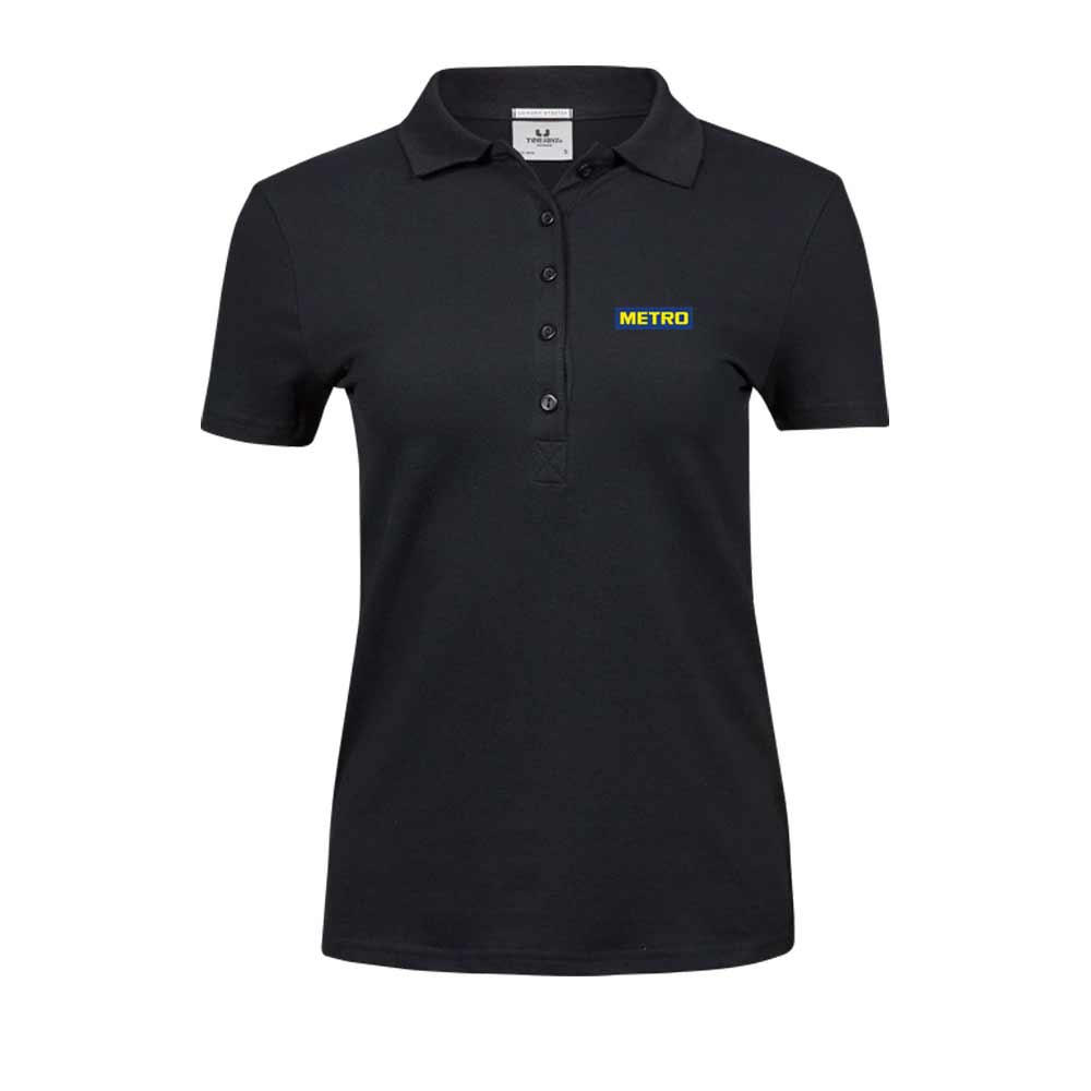Polo-Shirt TeeJays women kurz schwarz METRO Stick S