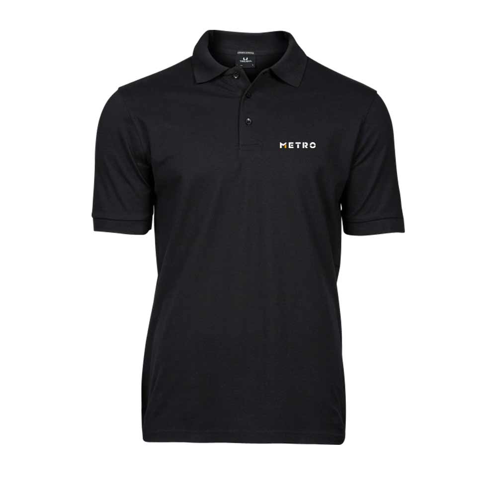 Polo-Shirt TeeJays men kurzarm schwarz AG Druck M