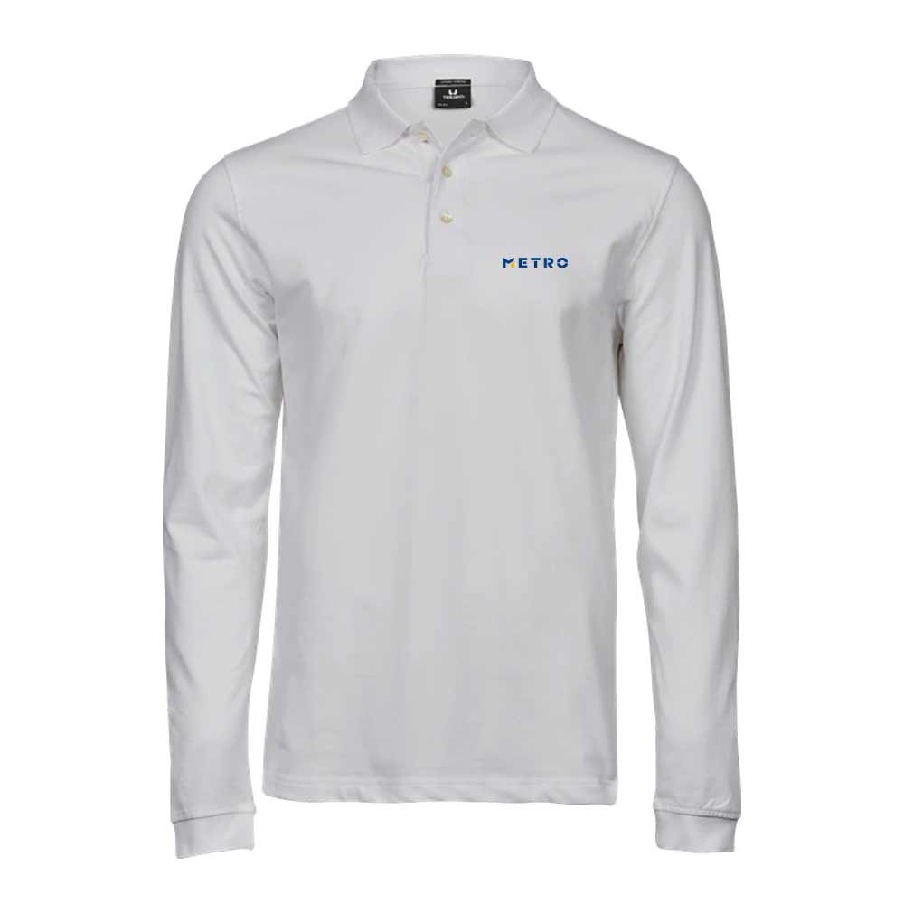 Long Sleeve Polo-Shirt Tee Jays men weiß AG Druck XL